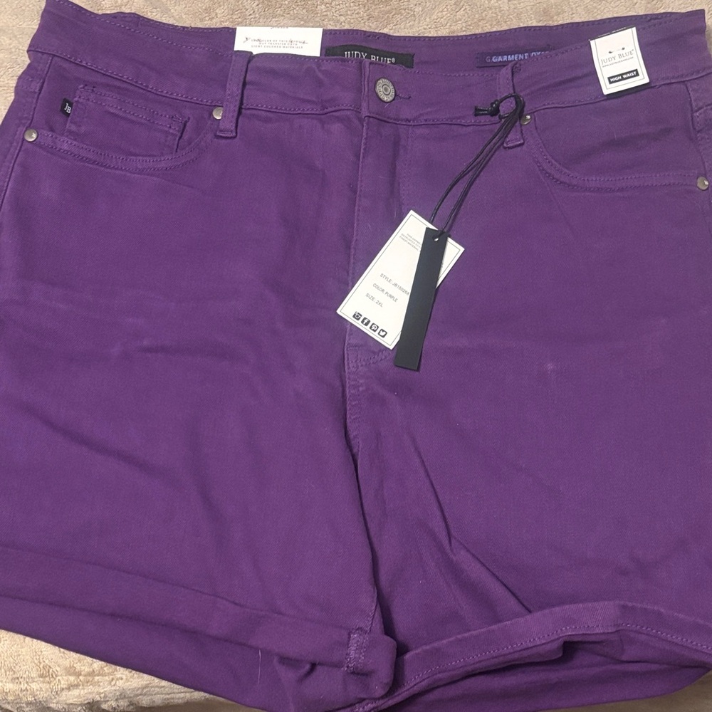 Judy Blue Vibrant Purple Jean Shorts